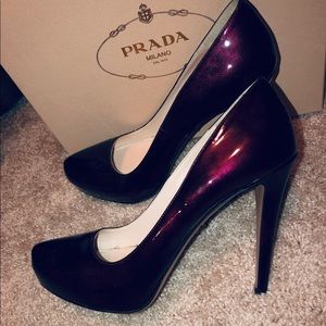 Prada Caltazure Donna Patent Pump Heels 41.5